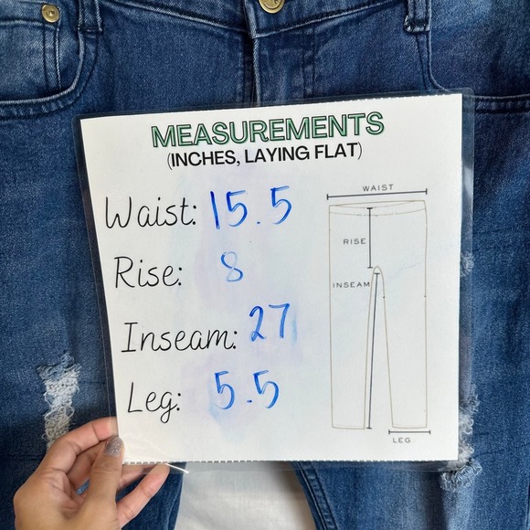 Public Record Skinny Fit Jeans Big Boy 14‎ XL Ripped Blue Medium Wash - Picture 5 of 10